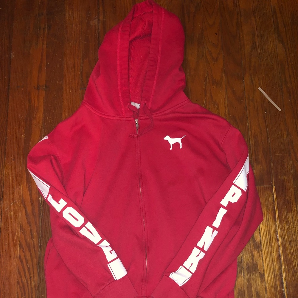 PINK hoodie (color is red)